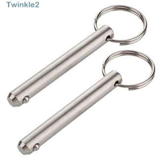 Twinkle ชุดอุปกรณ์เสริมฮาร์ดแวร์ หมุดปลดเร็ว สเตนเลส 9.5*76 มม. สีเงิน สําหรับเรือ 2 ชิ้น