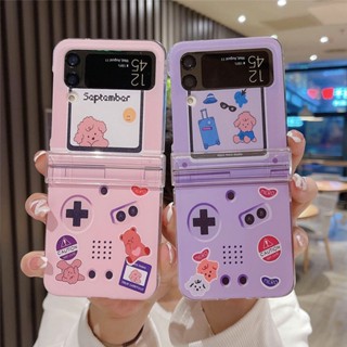 สำหรับ Samsung Galaxy Z Flip 3/4 คอนโซลเกมการ์ตูนน่ารักหมีกันกระแทกเคสโทรศัพท์