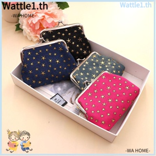 Wttle กระเป๋าสตางค์ ผ้าแคนวาส ใบสั้น ใส่เหรียญได้ สําหรับผู้หญิง