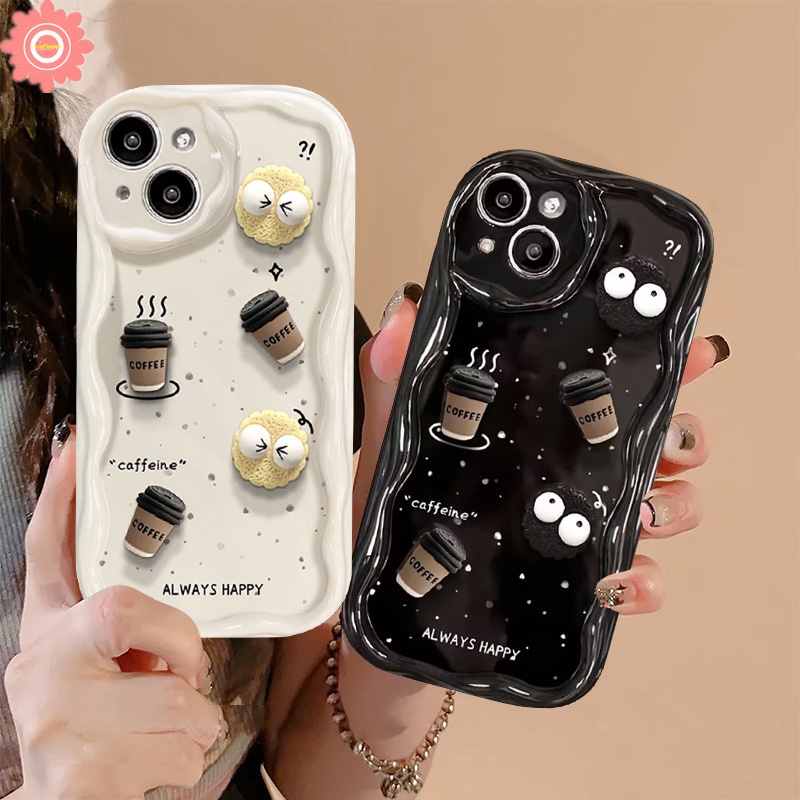 เคสโทรศัพท์มือถือ แบบนิ่ม ลายการ์ตูนคุกกี้ 3D ขอบโค้ง สําหรับ IPhone 7plus 11 14 12 15 Pro MAX XR X XS MAX 7 15 8 6S 6 13 Plus SE 2020