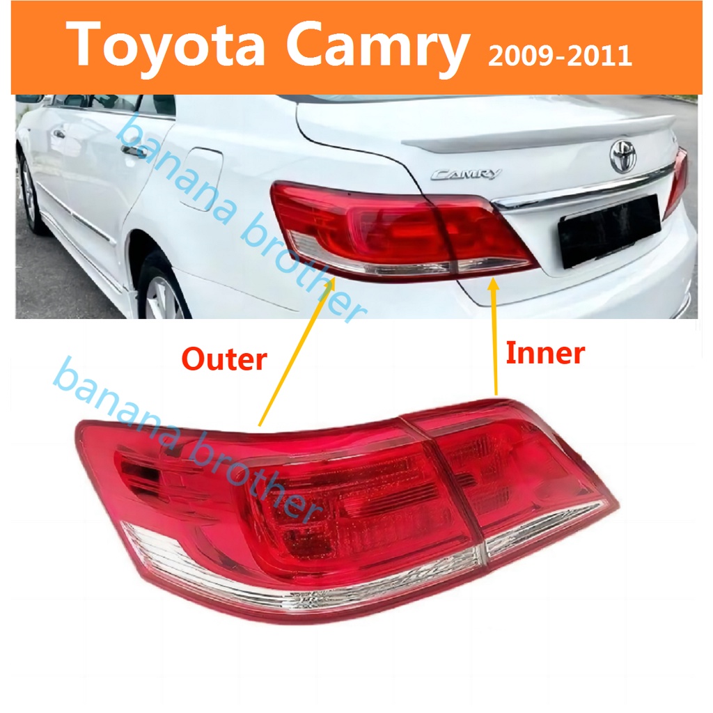 ไฟท้าย ไฟเบรก ไฟสัญญาณเตือน สําหรับ Toyota Camry ACV40 ACV41 2009-2011 เสื้อ​ไฟท้าย ไฟท้าย​แต่ง ไฟท้ายไฟเบรค​ ไฟเลี้ยว Taillamp Taillight ไฟท้าย​ พร้อมทับทิม ไฟท้ายกันชนหลังสําหรับ​ ทับทิมในฝาท้ายไฟท้าย