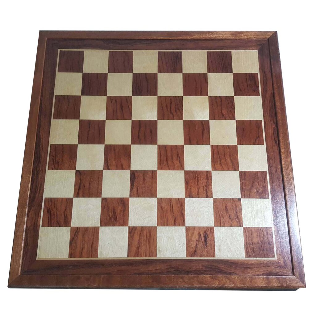 กระดานหมากรุกสากลไม้เคลือบผิวอย่างดีขนาด50x50 cm. ช่องขนาด5x5 cm.