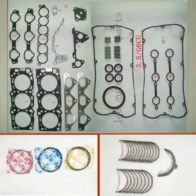 G6CU V6 เครื่องยนต์ปะเก็นชุดเต็มชุดเพลาข้อเหวี่ยงเชื่อมต่อแบริ่งแหวนลูกสูบสําหรับ Hyundai Terracan 3