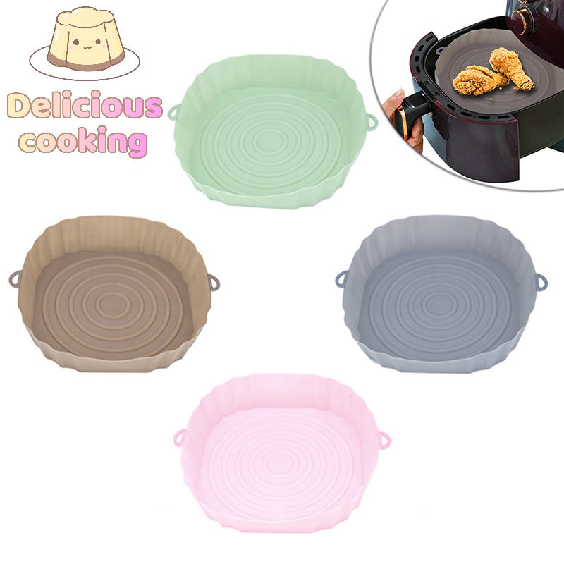 [Delicious Cooking] แผ่นซิลิโคนรองหม้อทอดไร้น้ํามัน ทรงสี่เหลี่ยม ใช้ซ้ําได้ [ใหม่]
