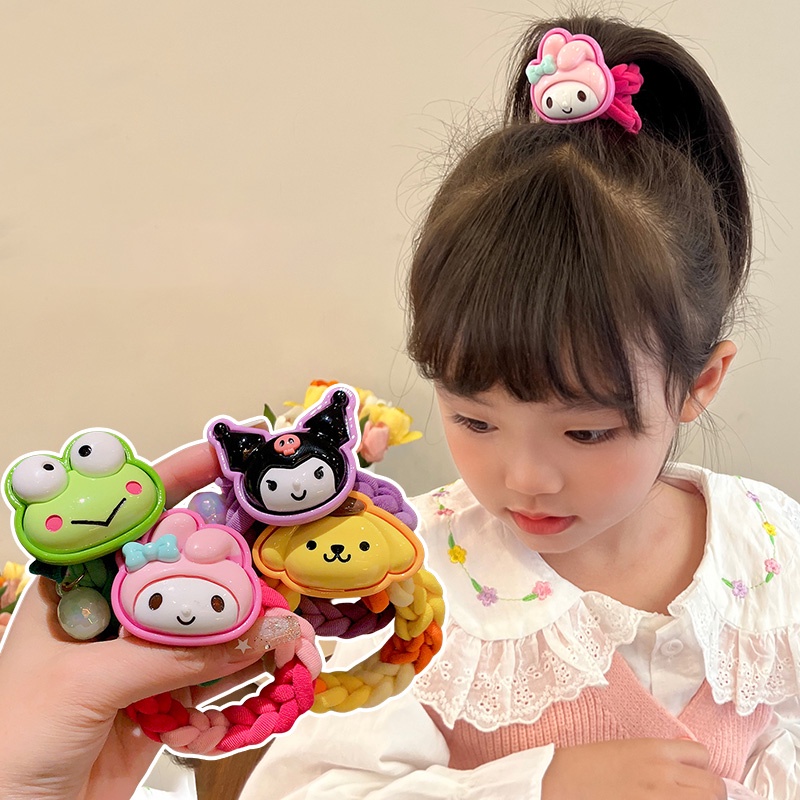 Sanrio Kulomi Melody เชือกถักมือ ยางรัดผม ลายการ์ตูนหมี สตรอเบอร์รี่ ซินนาม่อนโรล เครื่องประดับผม คู่รัก สาวหวาน ที่คาดผม