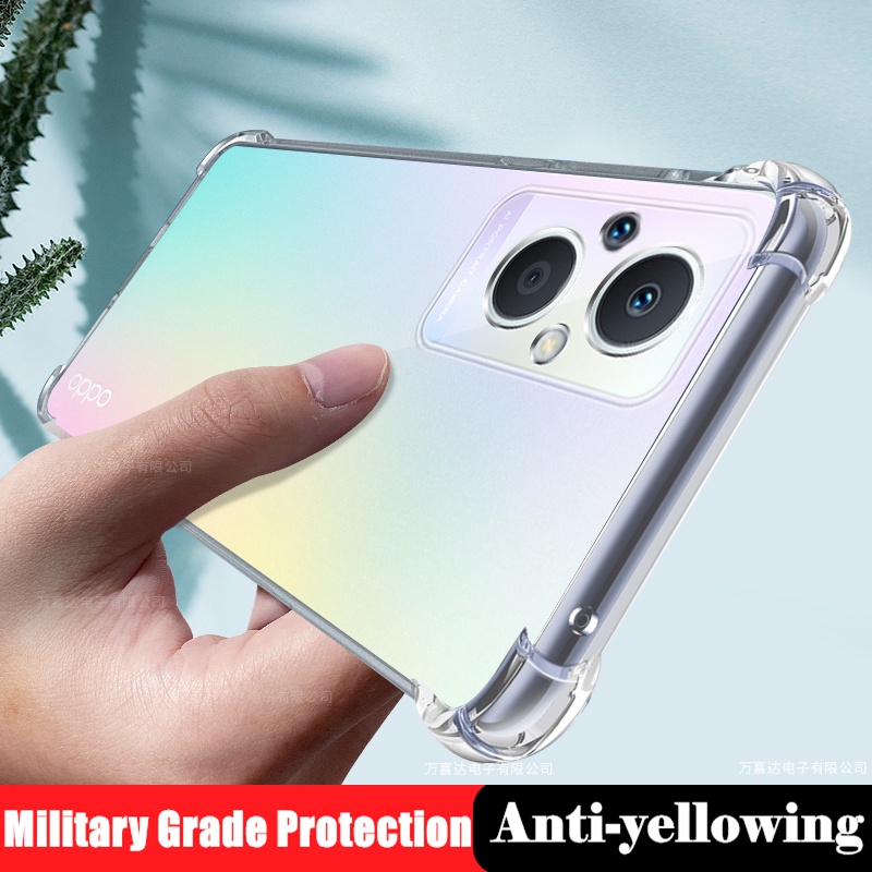 สําหรับ OPPO Reno8 Z 5G CPH2457 Slim Crystal Clear Soft Silicone Jelly Case พร้อมสี่มุมเสริมฝาครอบโปร่งใส