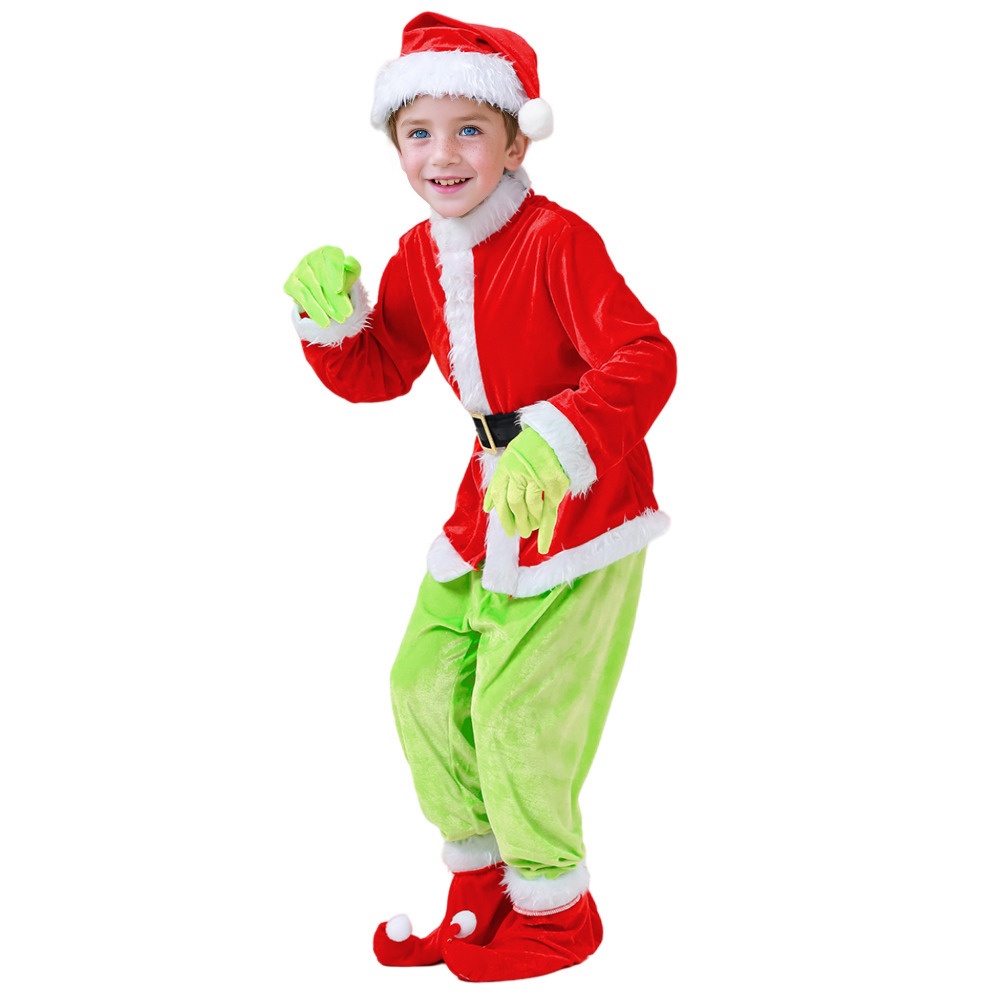 ใหม่ ขายดี Dr. Cross-Border สําหรับเด็ก ชุดเครื่องแต่งกาย Seuss' How the Grinch Stole ขนเฟอร์ สีเขียว สําหรับปาร์ตี้คริสต์มาส