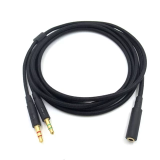 สายเคเบิลต่อขยาย PC 3.5 มม. 2in1 สําหรับหูฟังเล่นเกม Kingston HyperX Cloud II Alpha Mix Flight Core Revolver S