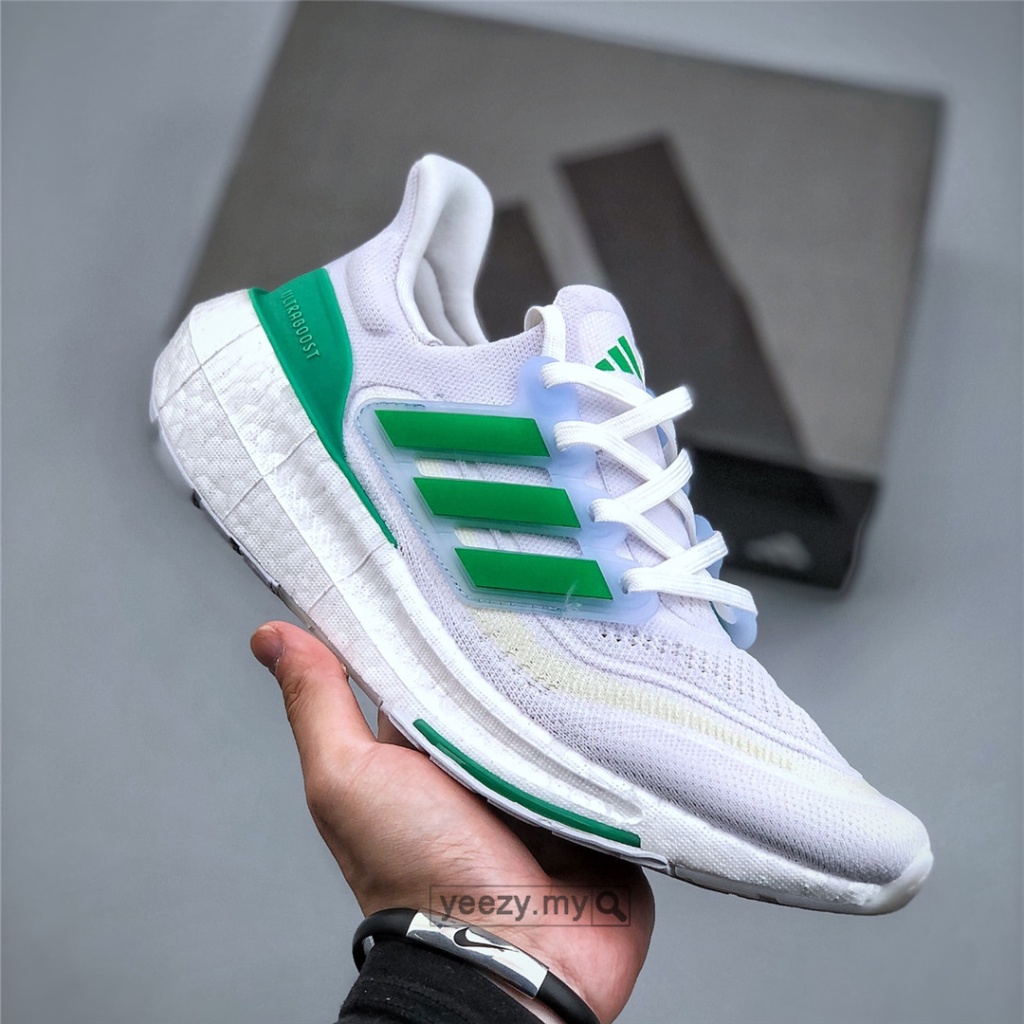 ♞,♘,♙,♟Adidas Ready stock premium Ad Ultra Boost Light 23 HQ6350 White Green real boost running shoes plus size  UK12.5