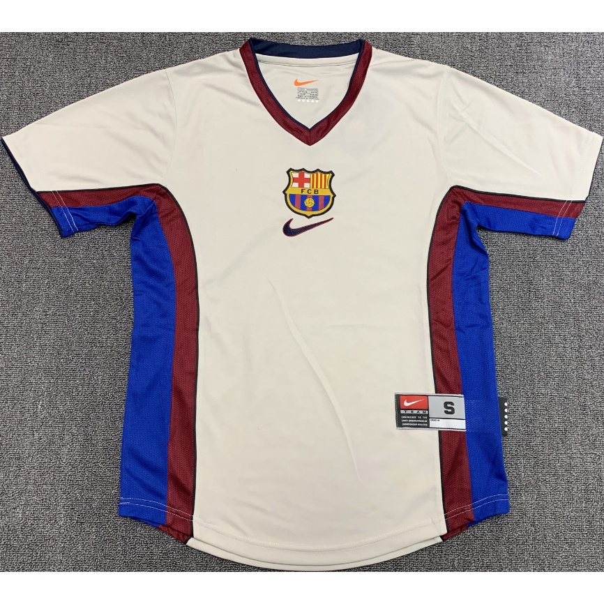 เสื้อกีฬาแขนสั้น ลายทีมชาติฟุตบอล Barcelona 98-99 คุณภาพสูง สไตล์วินเทจ ไซซ์ S-XXL