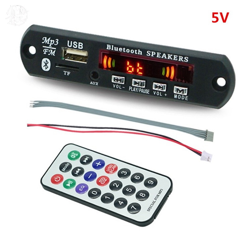 สิงโตขาว| ใหม่ โมดูลเครื่องเล่น MP3 วิทยุ FM ไร้สาย 5.0 5V USB TF พร้อมรีโมตคอนโทรล สําหรับรถยนต์