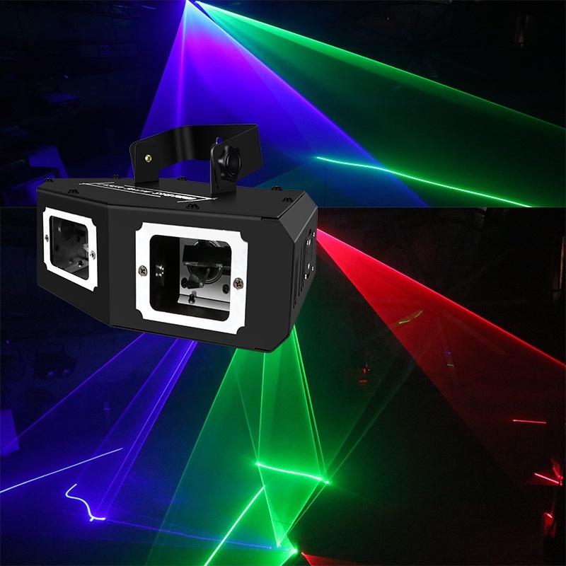 ไฟเลเซอร์ปาร์ตี้ RGB 3 รู พร้อมการควบคุมด้วยเสียง Three-Hole RGB Laser Light เส้นจะหลากหลายและสวยงาม จัดส่งจากประเทศไทย - รูปที่ 2