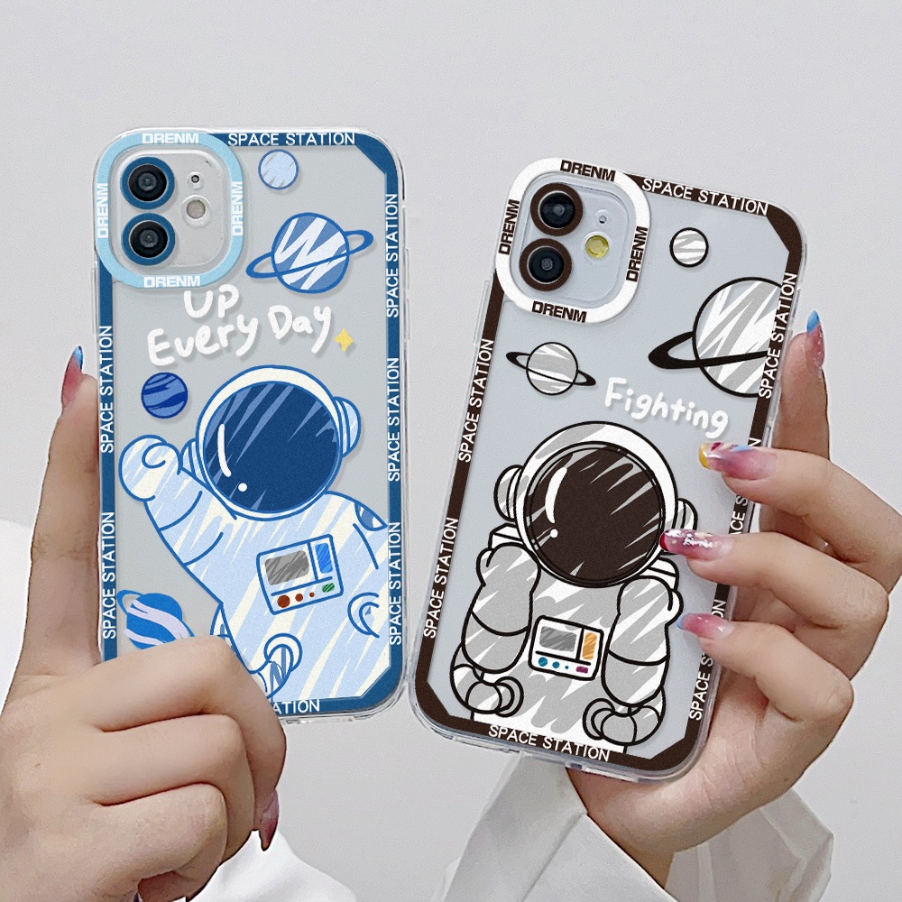 นักบินอวกาศ กรณี for Samsung S21 FE S20 S22 Plus S23 Ultra A54 A53 A34 A52S 5G A32 A22 A21S A13 A12 A14 A05 A03S ปกหลัง