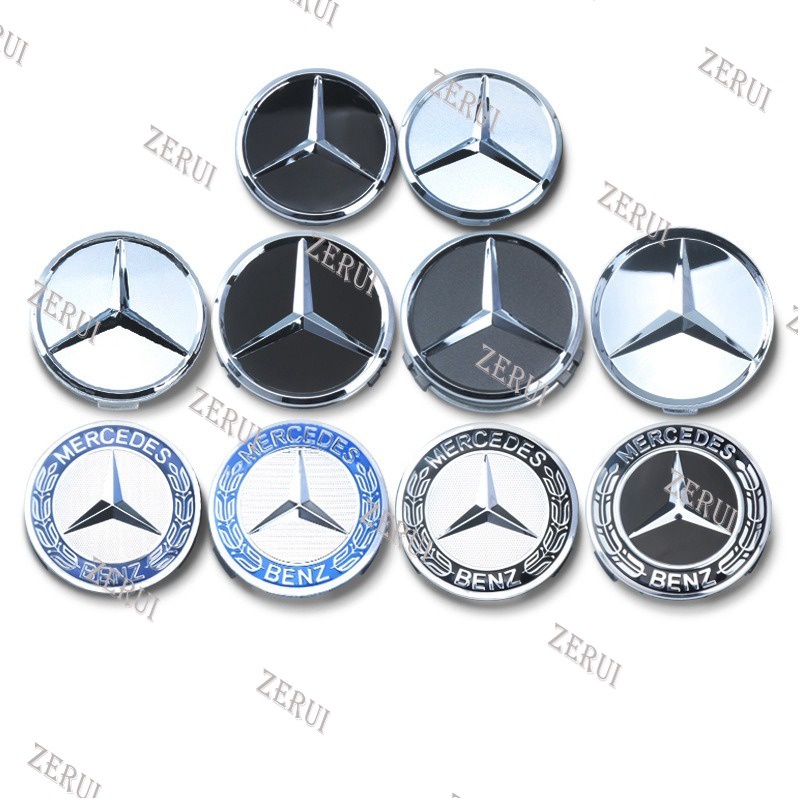 Zr ฝาครอบดุมล้อสําหรับ Mercedes Benz 68/60/65/75 มม. 4 ชิ้น/ชุด พร้อมโลโก้