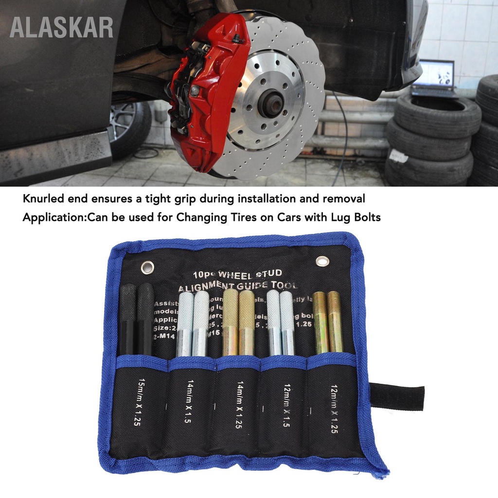 ALASKAR 10 Pcs การจัดตำแหน่งล้อ Pin ล้อโลหะแขวนตำแหน่งท่องเที่ยว Balancing เครื่องมือสำหรับเปลี่ยนยางรถยนต์ที่มีสลักเกลียว