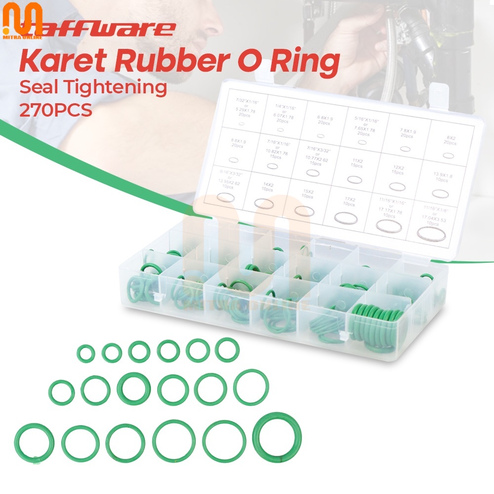 Taffiffware Rubber O Ring Seal Tightening 270PCS - GQ270 - Green Mitra Online