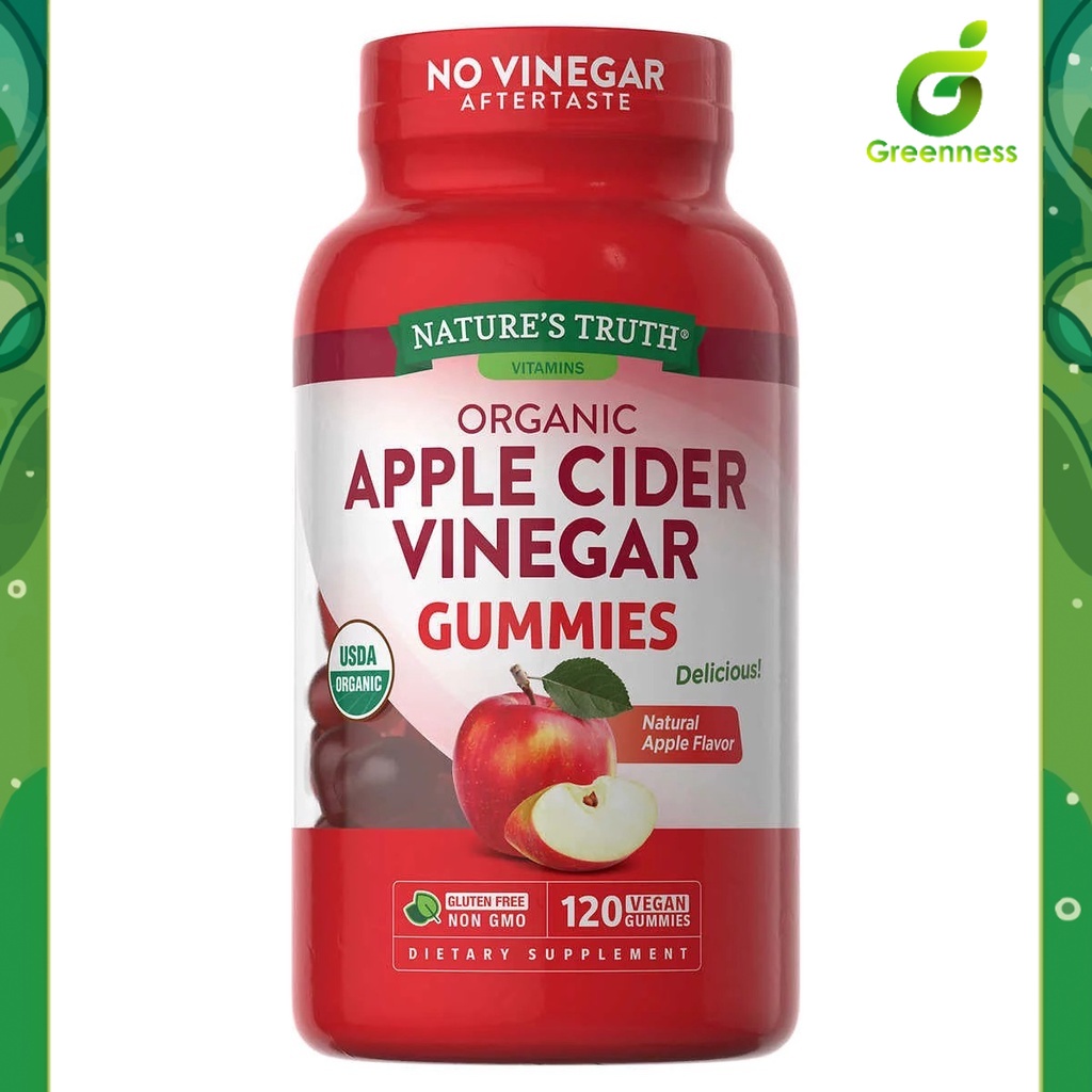 โปร 6.6 🔥 Nature’s Truth Organic Apple Cider Vinegar Gummies (120ชิ้น) กัมมี่แอปเปิ้ลไซเดอร์ 🍎