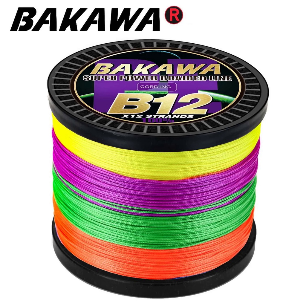 Bakawa ใหม่ สายเบ็ดตกปลา PE แบบถัก แข็งแรงมาก 500 ม. 300 ม. 100 ม. X12 X8 12 8 เส้น 1000 ม.