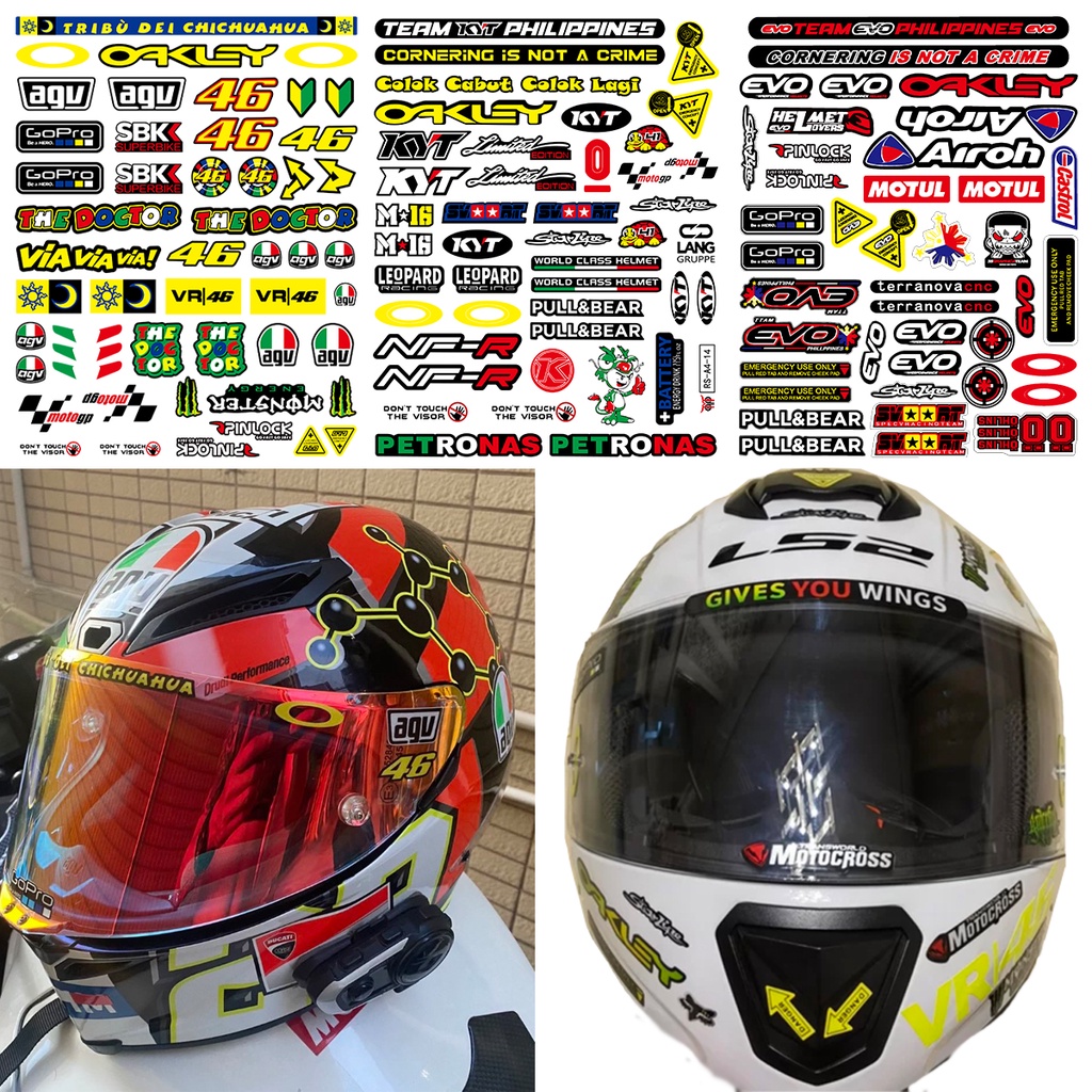 สติ๊กเกอร์หมวกกันน็อคสําหรับ KYT, EVO, HJC, SEC LS2,SPYDER และ NHK สติ๊กเกอร์กันน้ําสะท้อนแสงสําหรับรถจักรยานยนต์ตกแต่ง