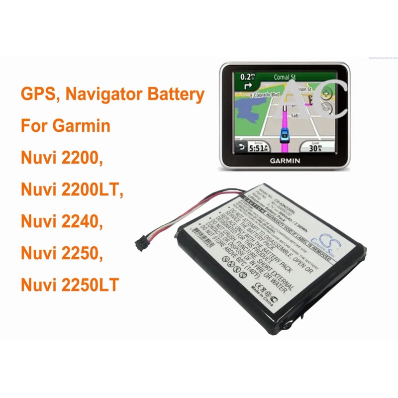 AC Cameron Sino 800mAh GPS, Navigator Battery 361-00050-02 for Garmin Nuvi 2200, Nuvi 2200LT, Nuvi 2240,Nuvi 2250, Nuvi
