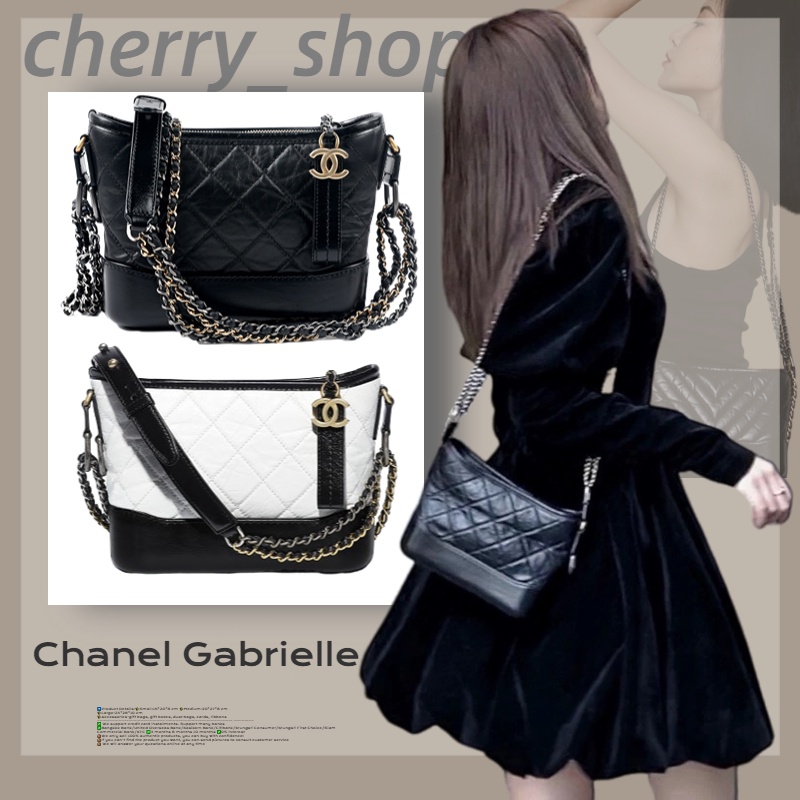 Chanel Gabrielle Bag ผู้หญิง/กระเป๋าสะพายข้าง/กระเป๋าสะพายไหล่ /แพ็คเกจคนจรจัด/ แบรนด์ใหม่และเป็นของ