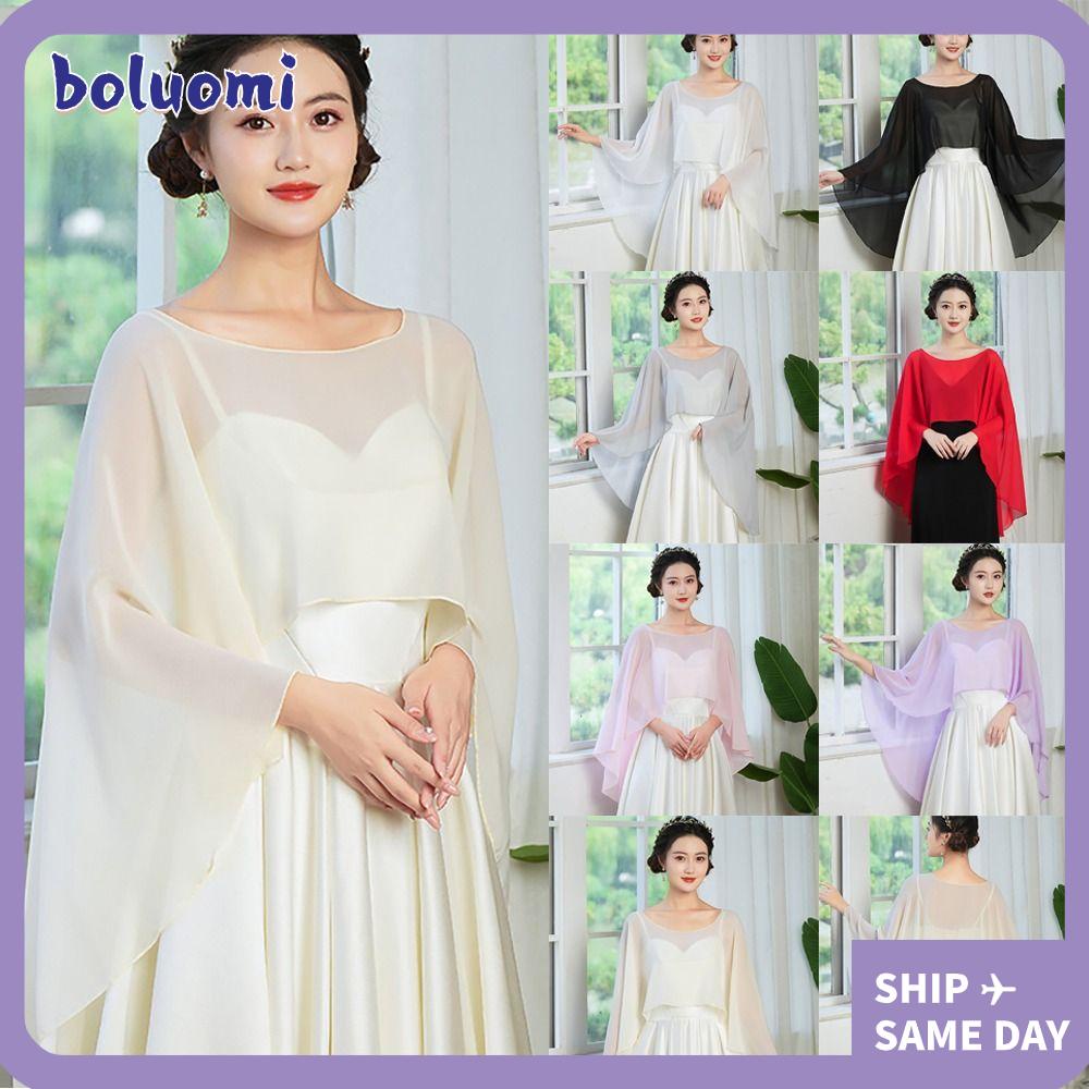 Boluomi ผ้าคลุมไหล่เจ้าสาว หลากสี สําหรับงานแต่งงาน เจ้าสาว