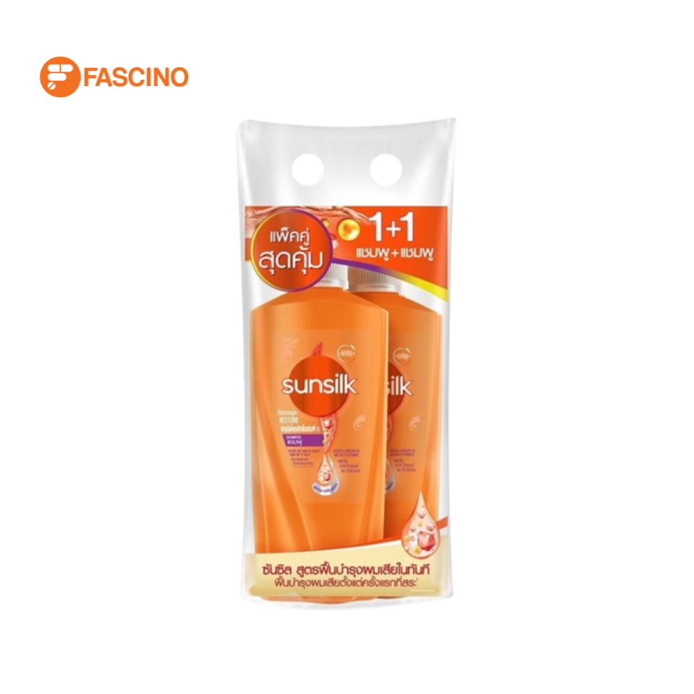 SUNSILK Damage Restore Shampoo Set ซันซิลแชมพูแดเมจรีสโตร์ แพ็คคู่ (350ml. x 2)