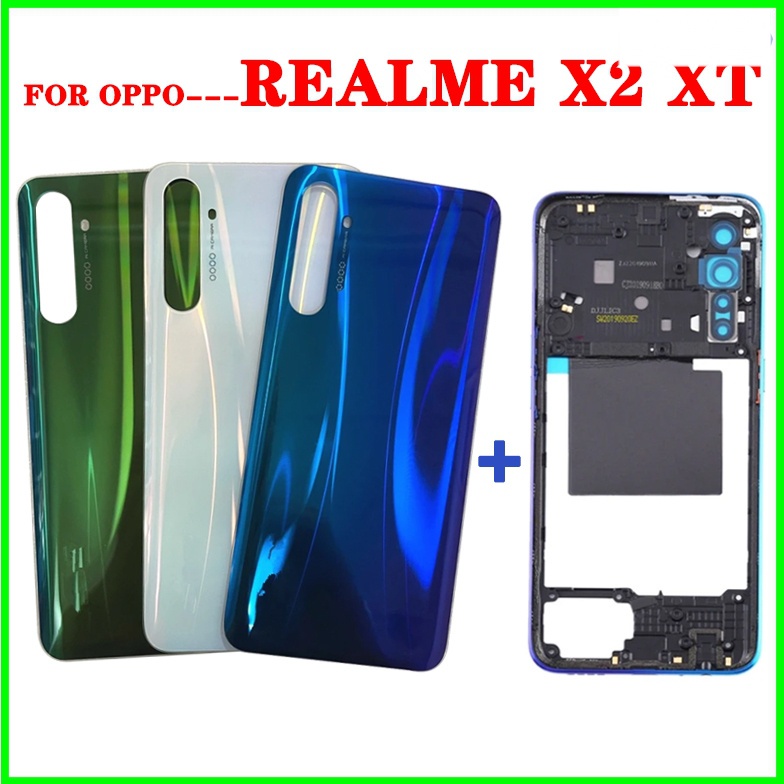 ฝาครอบแบตเตอรี่ด้านหลัง 3D พร้อมกรอบกลาง ด้านหน้า สําหรับ OPPO Realme X2 XT Realme RMX1991
