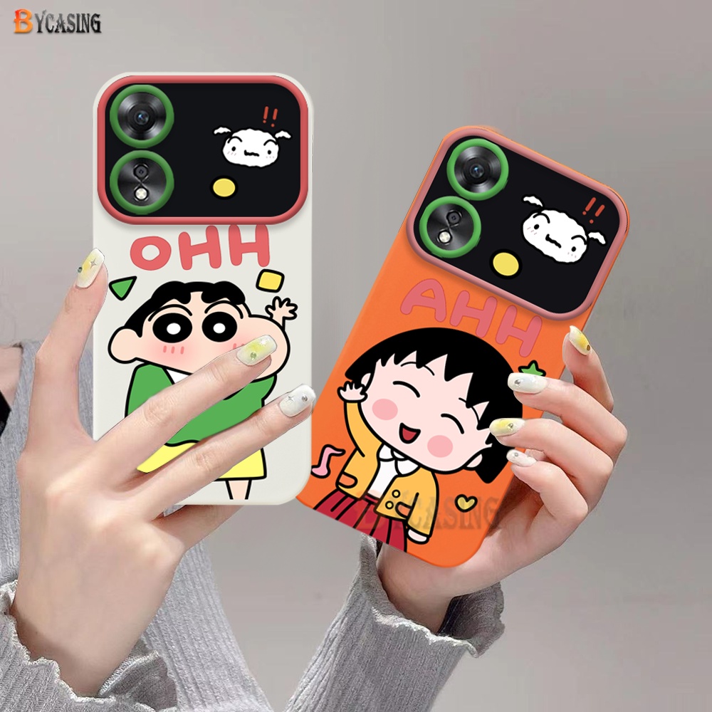 เคสโทรศัพท์มือถือ ลายการ์ตูนชินจังจอมแก่น มารุโกะ น่ารัก สําหรับ OPPO A18 A38 A58 A17 A17k A57 A78 A15 A16K A12 A5S A7 A3S A53 A31 A52 A16 A54 A55 A74 A92 F9