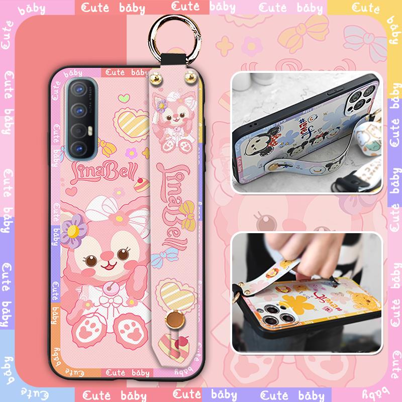 ring Cartoon Phone Case For OPPO Reno3 Pro/Find X2 Neo Wrist Strap Soft case Waterproof protective Cute Fashion Design