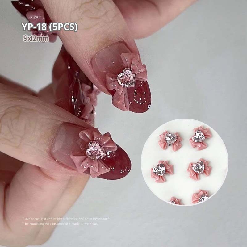 อะไหล่เล็บรูปโบว์เรซิ่น DIY มีให้เลือกถึง 6 แบบ 1 ซองมี 5 ชิ้น ใช้งานได้หลากหลาย พร้อมส่ง🇹🇭