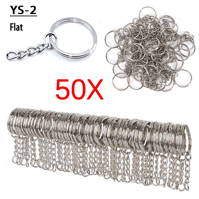 50 ชิ้น 25 มม. พวงกุญแจ พวงกุญแจ เครื่องประดับ กระเป๋าสตางค์ เชื่อมโยง โซ่โลหะ กลม หัวเข็มขัด เรียบ สุนัข นูน แหวนวงกลม
