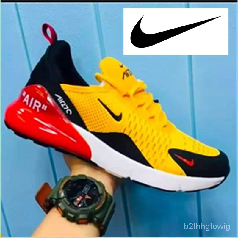 Nike AirMax 270 Flyknit Sports รองเท้าวิ่งสำหรับผู้ชาย รองเท้ายาง Nike Zoom Running Shoes Women's แ