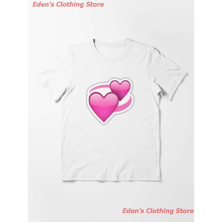 พร้อมส่ง Tee COD Double Heart Emoji Essential T-Shirt emoji เสื้อยืดพิมพ์ลาย ผู้ชายและผู้หญิง เสื้อย