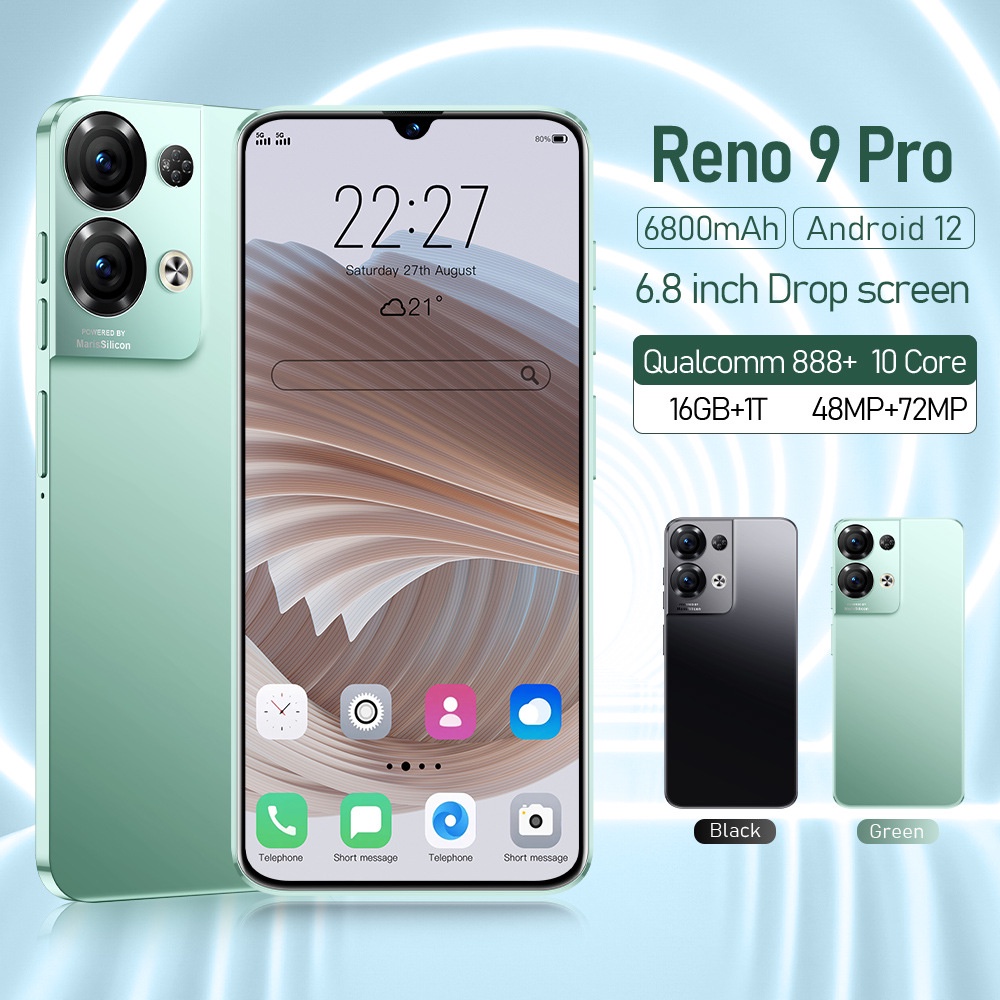 ใหม่ เครื่องโทรศัพท์มือถือ หน้าจอขนาดใหญ่ 6.8 นิ้ว และ 5 ล้านพิกเซล 1+16 Android 8.1 สําหรับ Reno9 Pro