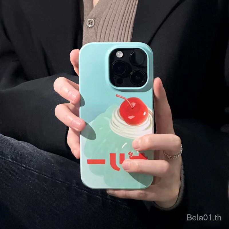 เคสโทรศัพท์มือถือ กันกระแทก ลายเชอร์รี่ สไตล์เกาหลี สําหรับ iPhone 14 1112 13 XS XR 15 7p 8plus R4AK