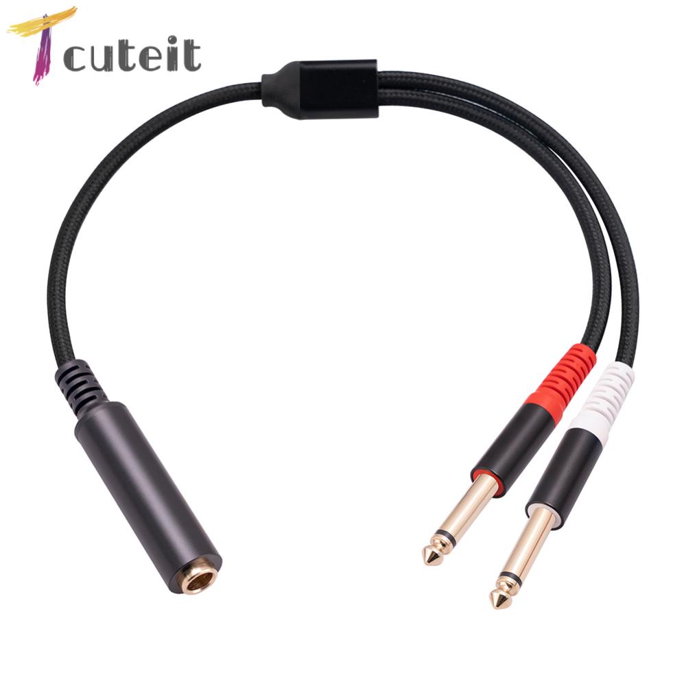 สายเคเบิลสเตอริโอ 1/4 TRS To 1/4 TS Female To Male สําหรับชุดหูฟังมิกเซอร์