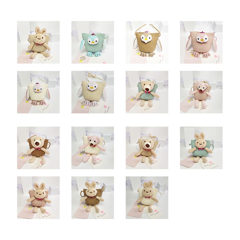 กระเป๋าครอสโอเวอร์มินิลายหมีการ์ตูนน่ารัก