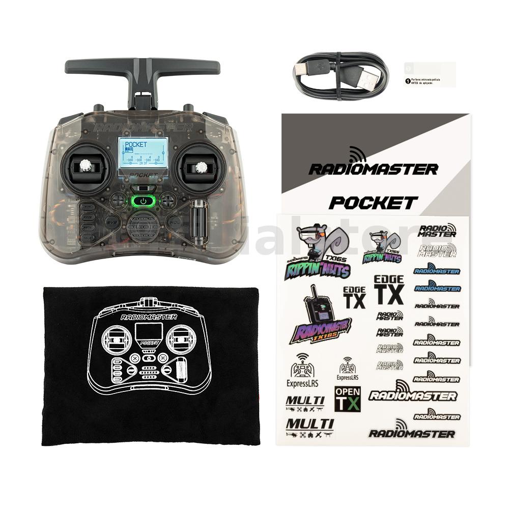 Radiomaster Pocket 2.4GHz 16CH ELRS/CC2500 Hall Gimbals EdgeTX ระบบควบคุมวิทยุ มีไฟ LED ในตัว เครื่องส่งสัญญาณ สําหรับโดรน FPV RC Racer
