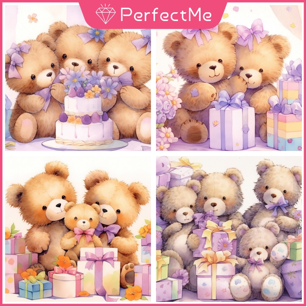 【PM】ชุดงานปักครอสติชเม็ดบีด ทรงเพชร อะคริลิค ทรงกลม ลายการ์ตูนหมีน้อย 5D ขนาด 30x40 ซม. สําหรับตกแต่งบ้าน 卡通 5244