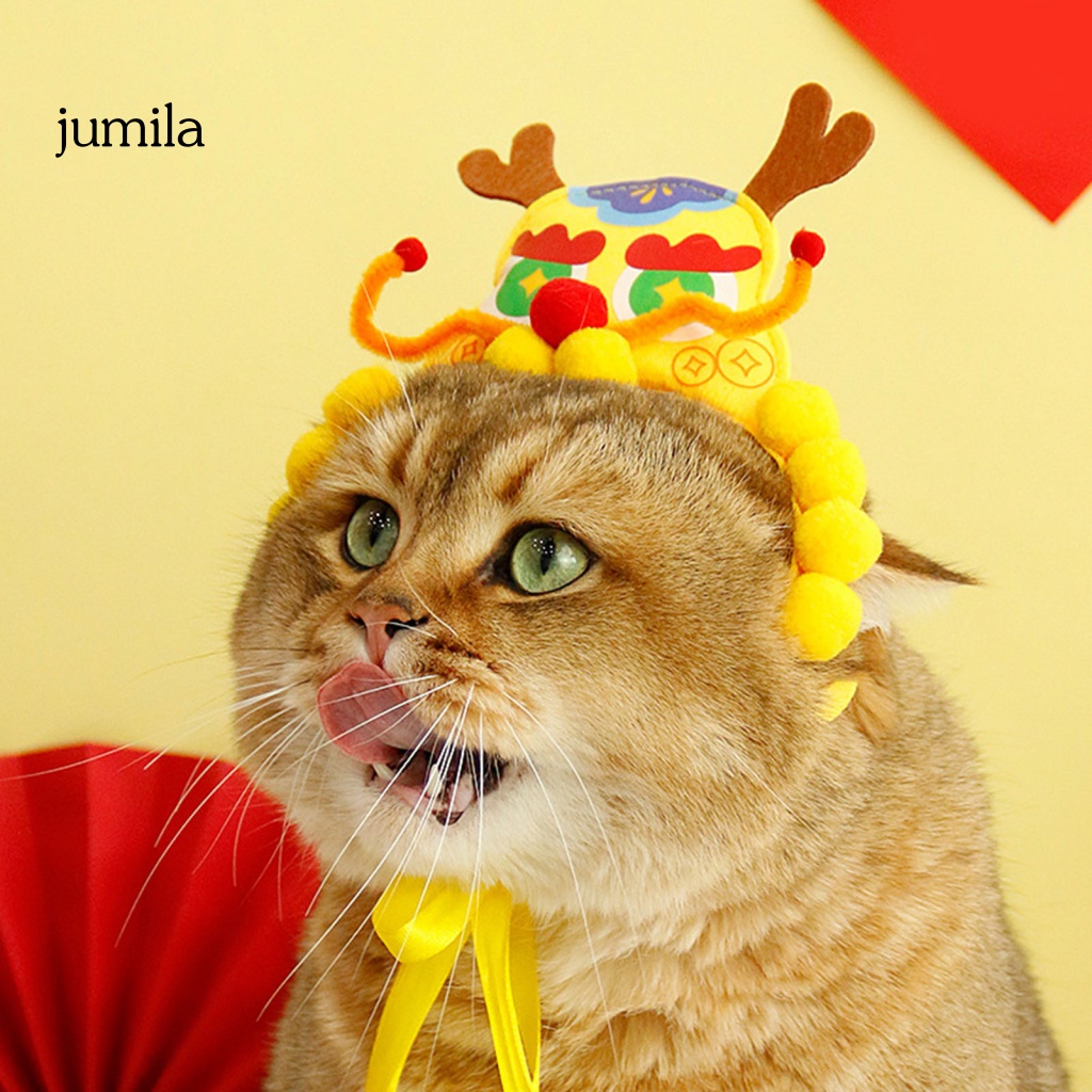 หมวกสัตว์เลี้ยง ลายการ์ตูนมังกร สไตล์จีน เอเชียตะวันออกเฉียงใต้ สําหรับสุนัข แมว