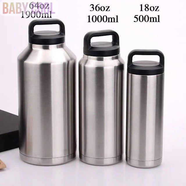 QCOOL แท็งค์น้ำ กระติกน้ำ เก็บอุณหภูมิ ร้อน เย็น 64oz,36oz วัสดุสแตนเลส304