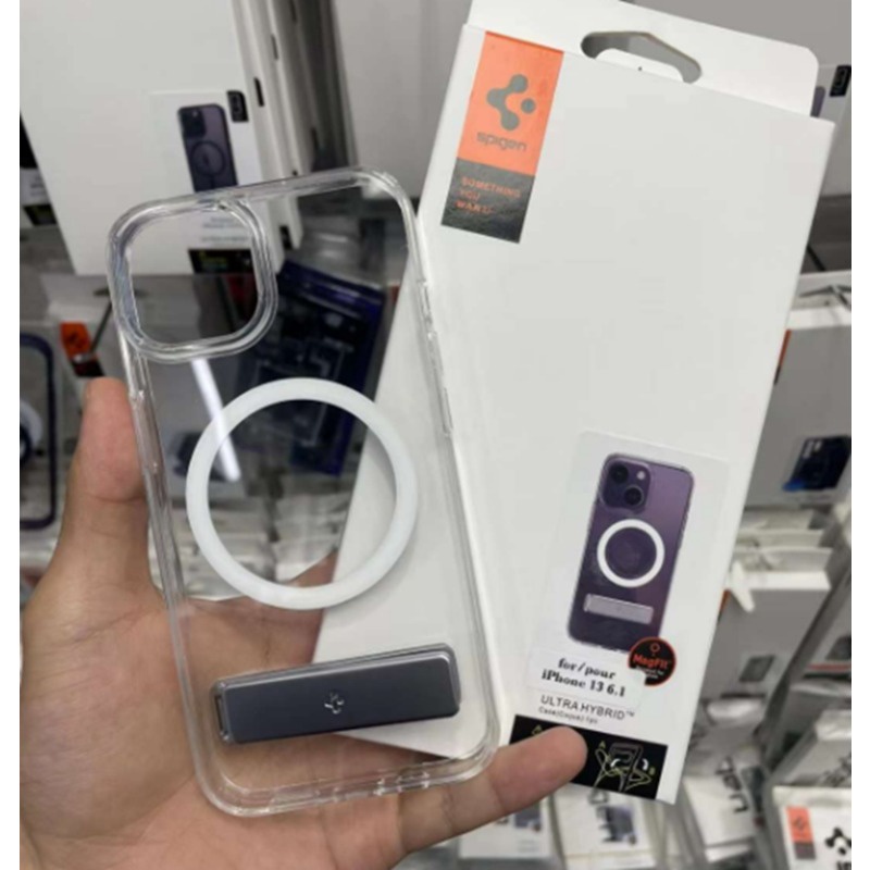 เคสโทรศัพท์มือถือ PC แข็ง แบบใส พร้อมที่จับแม่เหล็ก ทนทาน สําหรับ iphone 15promax 15plus 15pro 15 14promax 14plus 14pro 14 13promax 13pro 13 12promax 12 12pro
