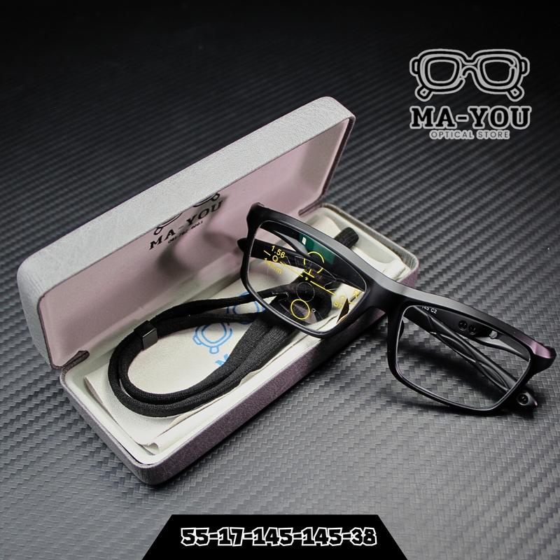 แว่นตาสายตายาวเลนส์โปรเกรสซีฟ ไร้รอยต่อ รุ่น Liner ''ไลน์เนอร์'' 81282  มีสายคล้องในตัว มอง 3 ระยะ ออกแดดเปลี่ยนสีเทาดำ - รูปที่ 5