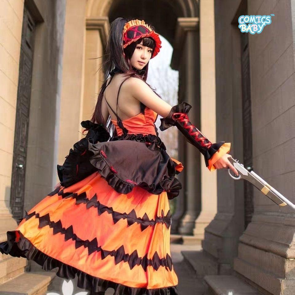 Date A Live Tokisaki Kurumi/Nightmare cosplay costume ชุดเดรสคอสเพลย์ การ์ตูนอนิเมะ แฟนซี โกธิค โลลิ