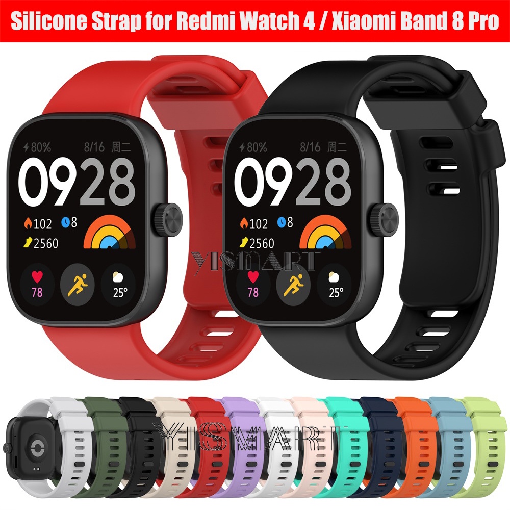 สายนาฬิกาข้อมือซิลิโคน อุปกรณ์เสริม สําหรับ Redmi Watch 4 Xiaomi Band 8 Pro