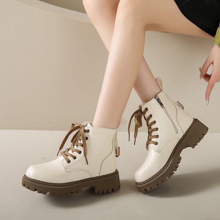 ผู้หญิงคลาสสิก Martin Boots หนัง Pu อเนกประสงค์ Anti Slip สบายหนา Soled รองเท้าผู้หญิงขนาดใหญ่ 35-42