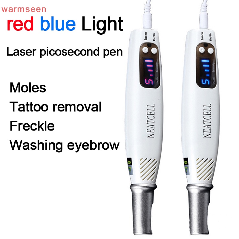 (warmseen) ปากกาเลเซอร์ พิโคสคอนด์ แสงสีฟ้า สีแดง อุปกรณ์ดูแลผิว