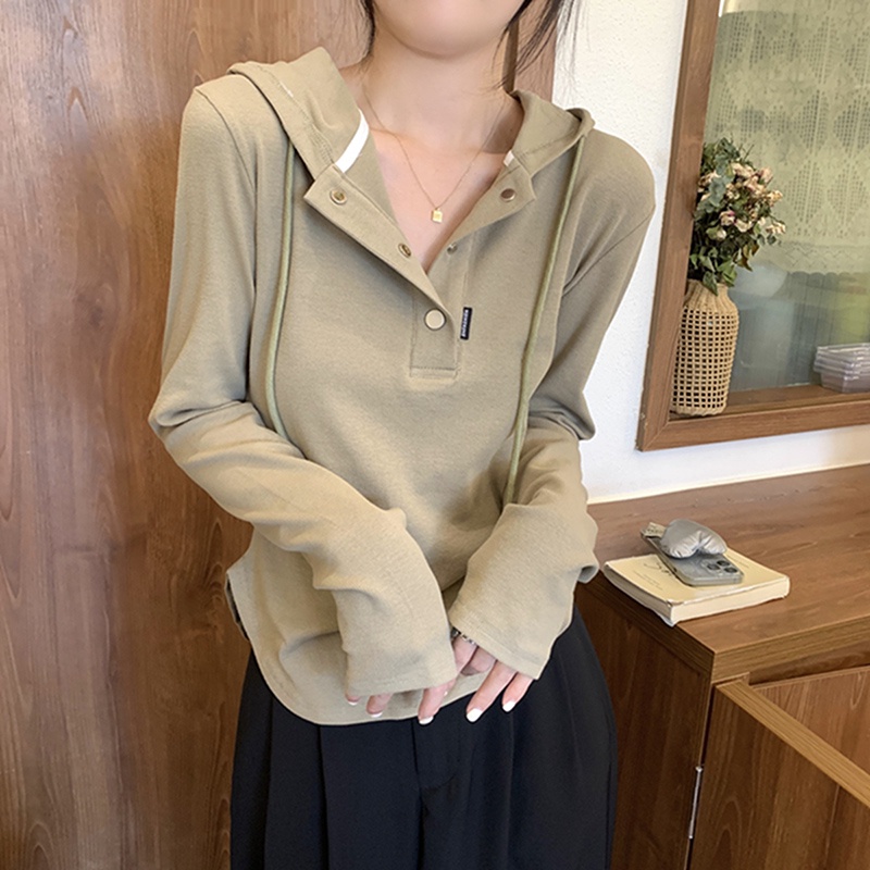 เสื้อแขนยาว มีฮู้ด ทรงสลิมฟิต แฟชั่นฤดูร้อน สําหรับผู้หญิง