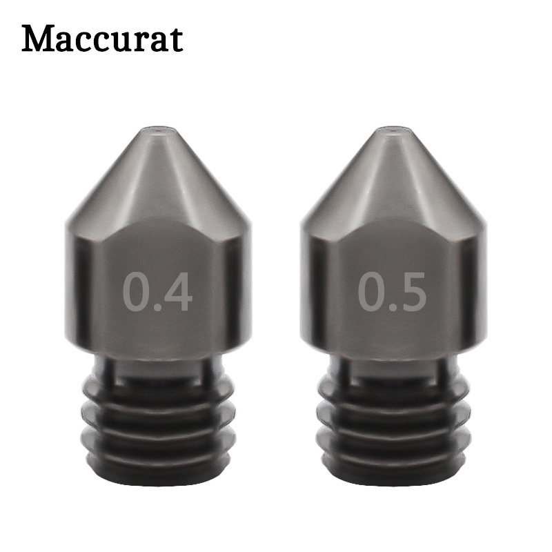 Maccurat 1 PC MK8 เหล็กชุบแข็งหัวฉีดแม่พิมพ์เหล็ก Extruder Extrusion Part 0.2-1 มม.เกลียว 1.75 มม.หัวฉีด 3D ชิ้นส่วนเครื่องพิมพ์